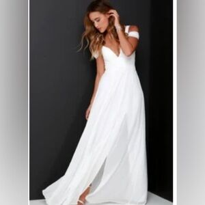 Lulu’s Bariano Ocean of Elegance Ivory Maxi Dress